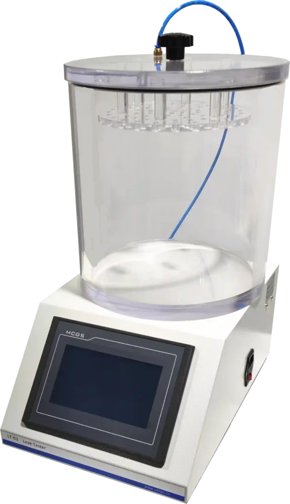 Leak tester for usp 381 Elastomeric Closure Self Sealing Test